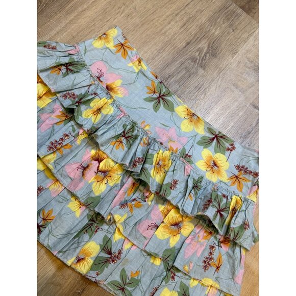 Y2K American Eagle Outfitters Floral Ruffle Mini Skirt Size 6 - Picture 4 of 6